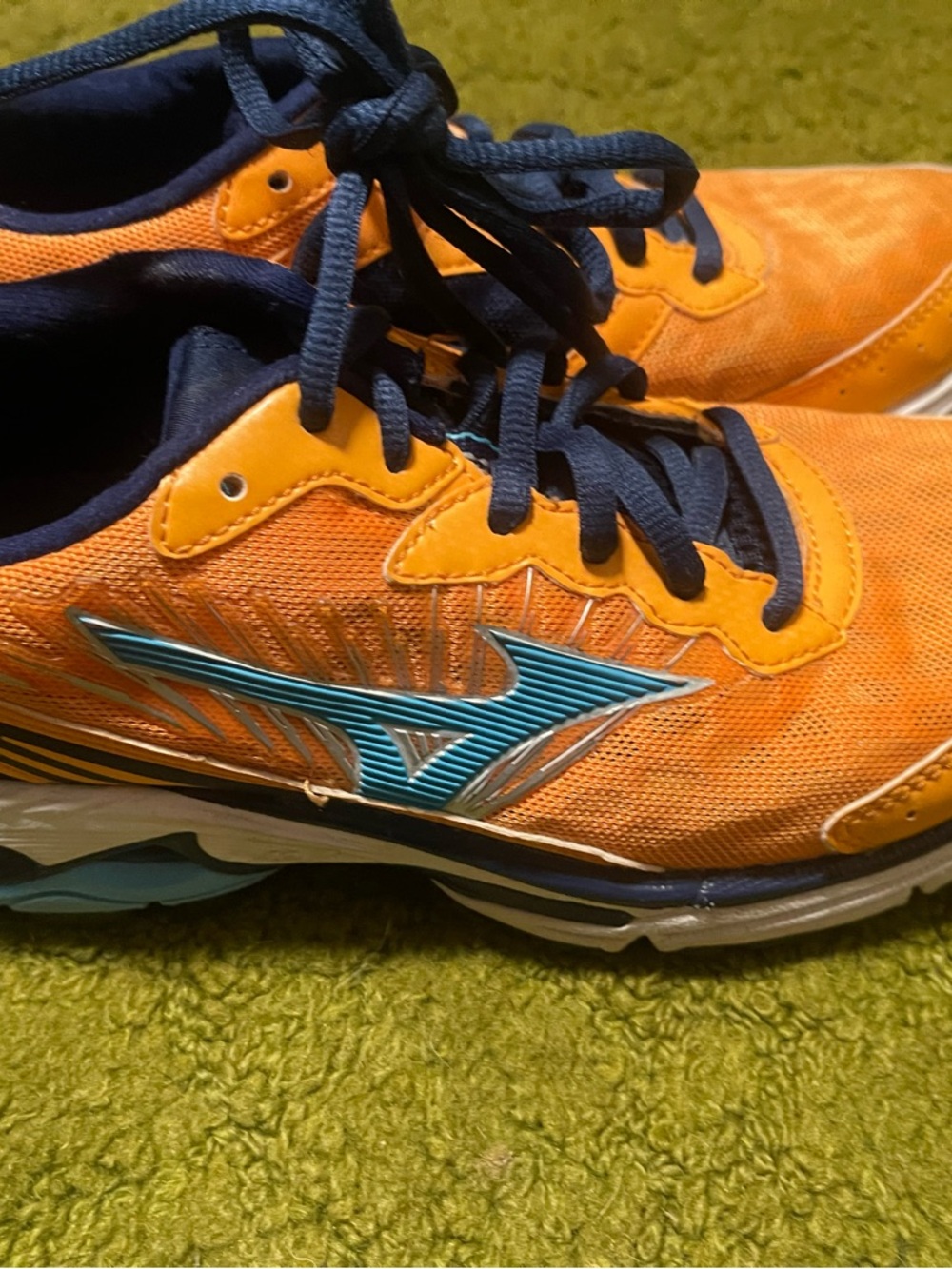 Mizuno Wave Rider 16 Orange Blue Womens US Size 7 410513.245Z Running Shoes